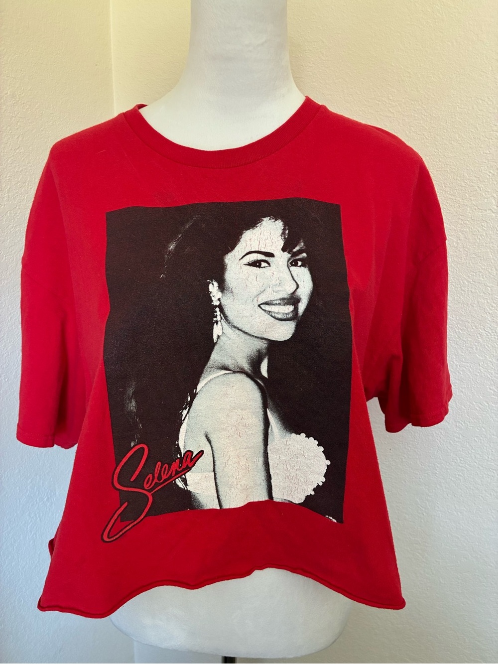 Selena Red Graphic Crop Tee - Women's Top